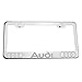 100% Stainless Steel Fit Audi Laser Engrave Chrome Mirror Polish License Plate Frame Holder with Logo Steel Screw Caps