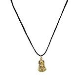 Generic Shri Ram Hanuman Pendant God Fashionable Trendy Men & Women Lord Locket with Black Thread for Good Health & Wealth, Small, Golden