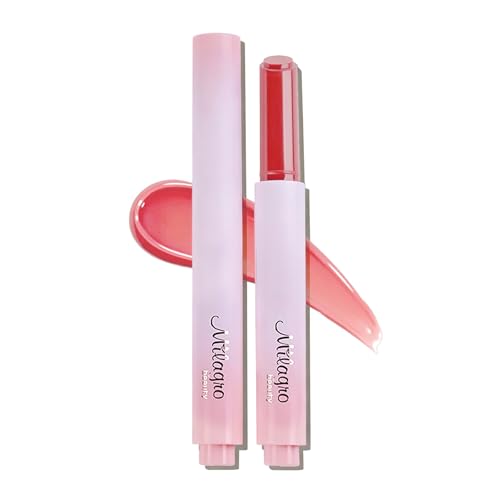 Image of Milagro Beauty Gloss Lip Balm | Hydrating Glossy Lip Glaze Stick | Jojoba Oil & Shea Butter - Non-Sticky Shine, Peptide-Infused Formula (Rose Drip)