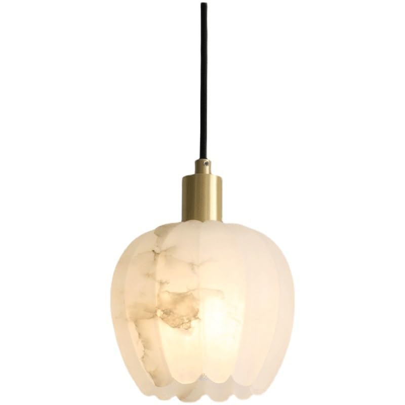 Lampe suspendue de chevet de chambre marbre laiton E14