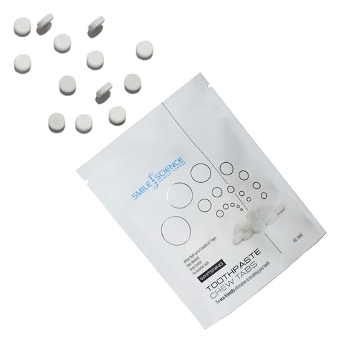 Smile Science Harley Street Pastillas de pasta dental blanqueadora | 60 tabletas | ecológicas | Embalaje sostenible | Pasta de dientes sólida