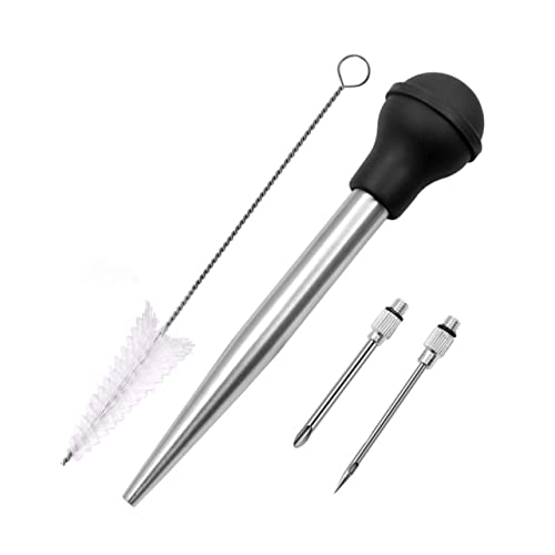 OFFSCH 1Set Sauce Injector Turkey Injector Kit for Barbecue Meat Seasoning Includes Cleaning Brush for Chicken Pork