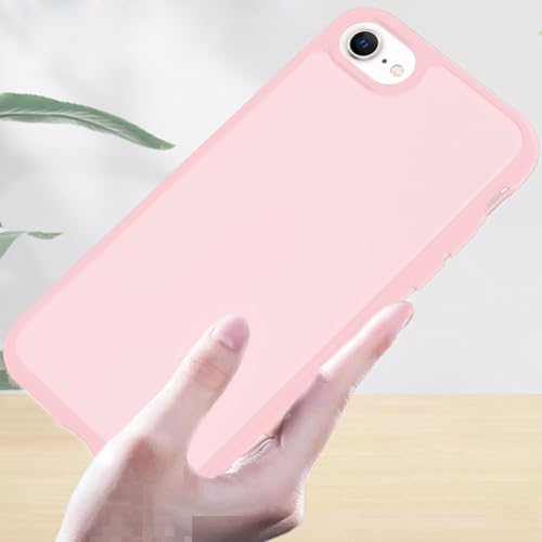 Image of TENOC Phone Case Compatible with iPhone SE (2nd 2020 and 3rd 2022 Generation) & iPhone 7 & iPhone 8, Pink Case Translucent Protective Bumper Matte Hard Back Cover for 4.7 Inch