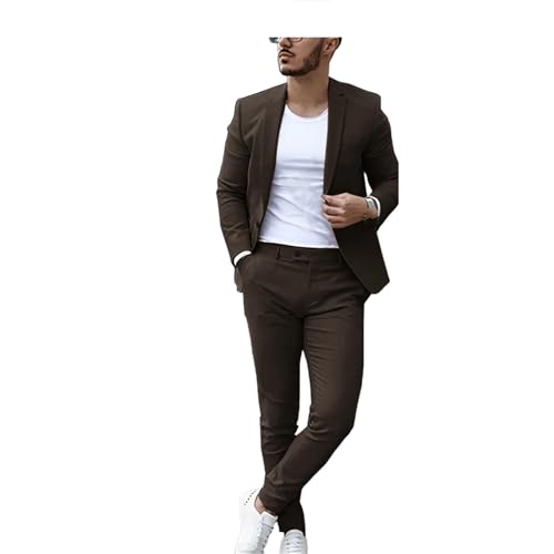 Men's Loose Suit 2 Piece Set Casual Formal Coat Double Breasted Wedding Tuxedo Groom