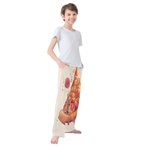 Boys' Pants Pizza Food Tomato Long Bottoms Jogger Pants Elastic Waist Trousers with Pockets S-XL4