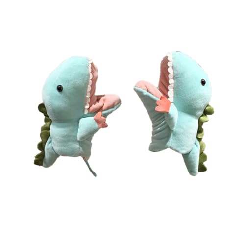 GALPADA 1 Pair Thick Warm Gloves Cartoon Dinosaur Plush Gloves String for Kids Winter