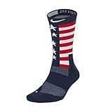 Nike Elite Energy RWB Crew Socks Midnight Navy/University Red/White LG (Men's Shoe 8-12, Women's Shoe 10-13