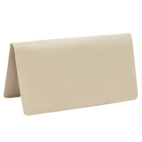 Beige Vinyl Checkbook Cover, Top Tear Personal Vinyl Checkbook Cover - Thumbnail 5