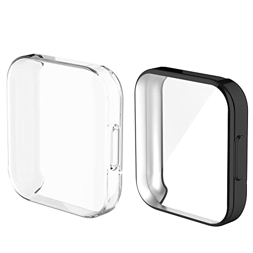 Keweni Coque Compatible avec Xiaomi Redmi Watch 2 Lite,Couverture Totale TPU Case Protection D'écran, TPU Souple Protecteur Coque pour Xiaomi Redmi Watch 2 Lite (Noir+Transparent) Cover