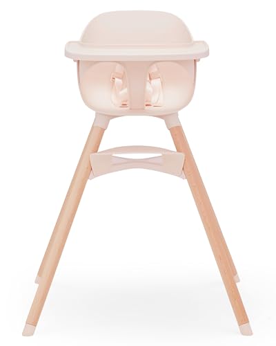 Image of Lalo The Chair Convertible 3-in-1 High Chair for Babies & Toddlers, Dishwasher Safe Tray, Adjustable Footrest, Grapefruit