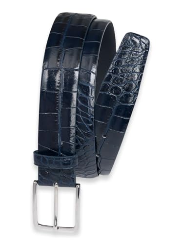 Paul Fredrick Men's Italian Crocodile Embossed Leather Belt