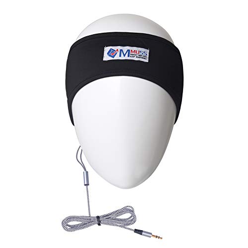 MMUSS Sleep Headphones Headband with Ultra Thin Stereo Speakers.Perfect for Sleeping,Sports,Air Travel,Meditation and Relaxation(Black2)