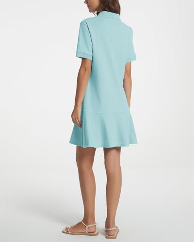 Image of YEXPINE Polo Dress for Women Short Sleeve Ruffle Hem Golf Tennis Summer Mini Dresses