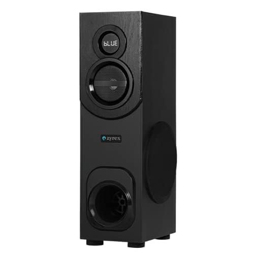 Zyrex Evo 80W Tower Speaker: Immersive Sound, LED Lights, Bluetooth & AUX Connectivity