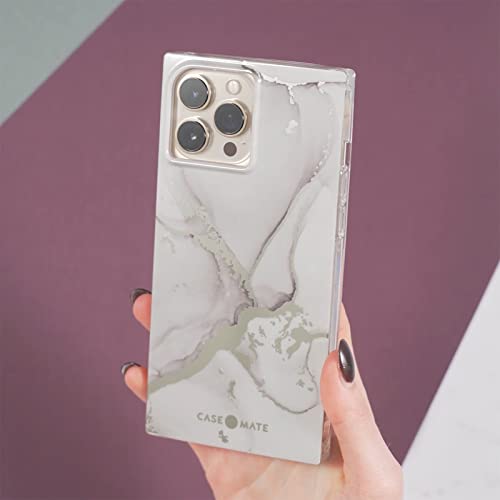 Case-Mate - BLOX Rechteckige Schutzhülle für iPhone 13 Pro Max - Slim - Leicht - 3 Fuß Fallschutz - Nebelmarmor
