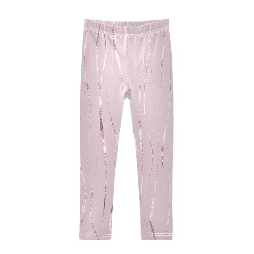 GuoChe Rose Gold Wavy Stripes Shorts for Teen Girls Cotton Cartwheel Shorts Lounge Pants for Performance