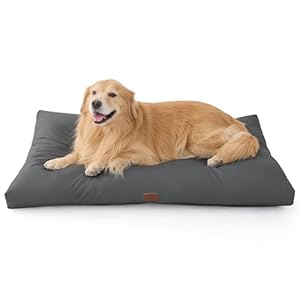 BEDSURE wasserdichte Hundebett Grosse Hunde waschbar - 119x74cm Hundematratze rutschfest, Outdoor Hundematte abnehmbare Außenabdeckung, weiche Hundekissen Grosse Hunde für Haustiere, Grau