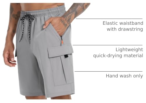 Image of Men's Cargo Shorts Quick Dry Lightweight Stretch Hiking Shorts for Men with 5 Pockets No Lining