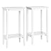 Produktbild Homfa Beistelltisch 2er Set Couchtisch Sofatisch mit 2 Ablagen Wohnzimmertisch Nachttisch Tisch Holz Weiß 40x30x73,5cm