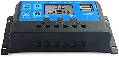 Sazoley 10A Solar Şarj Kontrol Cihazı, Yükseltilmiş Güneş Paneli USB Bağlantı Noktası Güneş Paneli Pili Akıllı Regülatör, Çok Fonksiyonlu Ayarlanabilir LCD Ekran Sokak Işık Kontrolörü(Blue10A) - - Görsel 7