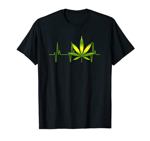 Weed for Men & Women Marihuana-Blatt Herzschlag Geschenk T-Shirt