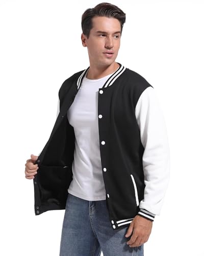 DHSPKN Men's Varsity Baseball Jacket Causal Slim Fit Varsity Letterman Jacket Boys Bomber Jackets3