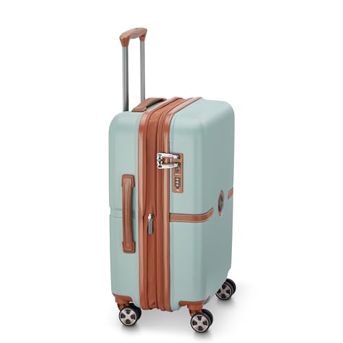 Image of DELSEY PARIS Juliette 55 cms Small Cabin ABS /Polycarbonate Hard Sided 8 Wheels and Expandable Spinner Suitcase /Trolley Bag for Travel with TSA Lock- Sage Green