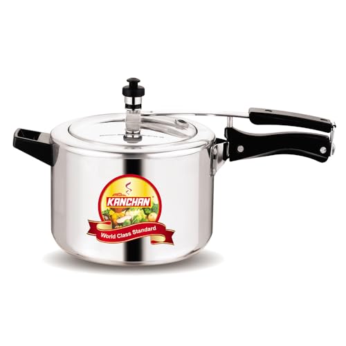 Image of Kanchan Prime Aluminium 5 Litre Induction Base Pressure Cooker with Inner Lid | 5 Year Warranty | Strong & Durable Aluminium Cooker Body | ISI Certified | Ideal for Everyday Cooking