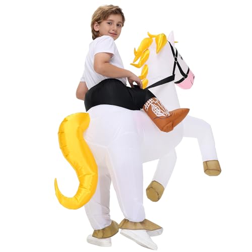 Disfraz inflable de caballo para niños tamaño infantil miniatura 2