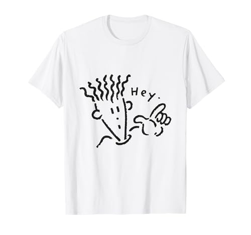 Fido Dido Grey Hey Points T-Shirt - Women's Unisex-Adults Classic Fit Short Sleeve Cotton, Polyester Blend T-Shirt - Small