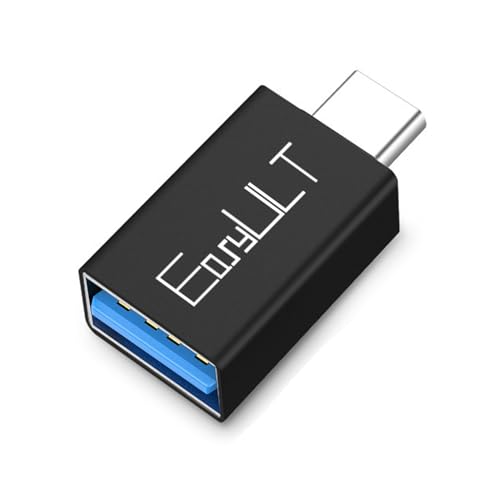 EasyULT USB-C auf USB Adapter, OTG USB C Stecker auf USB 3.0 Buchse Adapter, Thunderbolt 4/3 auf USB 3.0 Kompatibel mit iPhone 16 15 14 Pro Max, MacBook Pro, Samsung Galaxy S24 S23 (Schwarz)