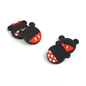 PERFECTSIGHT Cute Switch Thumb Grip Caps Compatible with Nintendo OLED/Lite Console, Kawaii Soft Skin Silicone 3D Analog Stick Button Cover for NS Joycon Controller, 4PCS Joystick Cap (Mickey+Minnie)