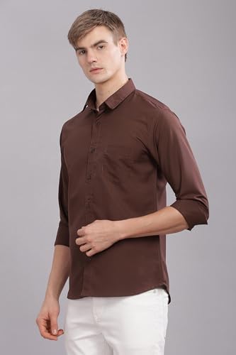 Image of Men's Cotton Blend Slim Fit Shirt | Full Sleeve Casual wear for Men | Comfortable Office Wear Shirt for All Seasons