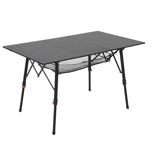 Table de camping pliable HAUSPROFI en aluminium premium avec plateau robuste enroulable