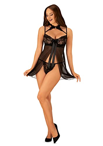 Nuisette et string Elizenes Obsessive S-M pour lingerie de nuit - 2