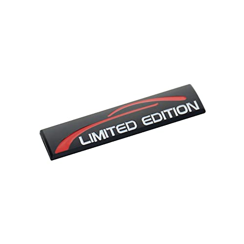 Image of 2Pc 3D Metal Limited Edition Logo Emblem Badge Auto Premium Badge Trunk Fender Rear Side Sport Decal Sticker (Black White)