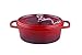 Kamberg - 0008191 - Cocotte Ø 30 cm Ovale Rouge Flammée - Fonte d'aluminium - Revêtement pierre - Tous feux dont induction - Sans PFOA