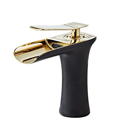 Mitigeur lavabo cascade eau chaude et froide monotrou laiton durable court