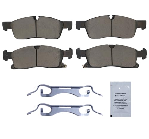 Image of HUSCH D1455 Front Ceramic Brake Pads Kit Fit For Dodge Durango 2011-2020, For Jeep Grand Cherokee 2011-2018