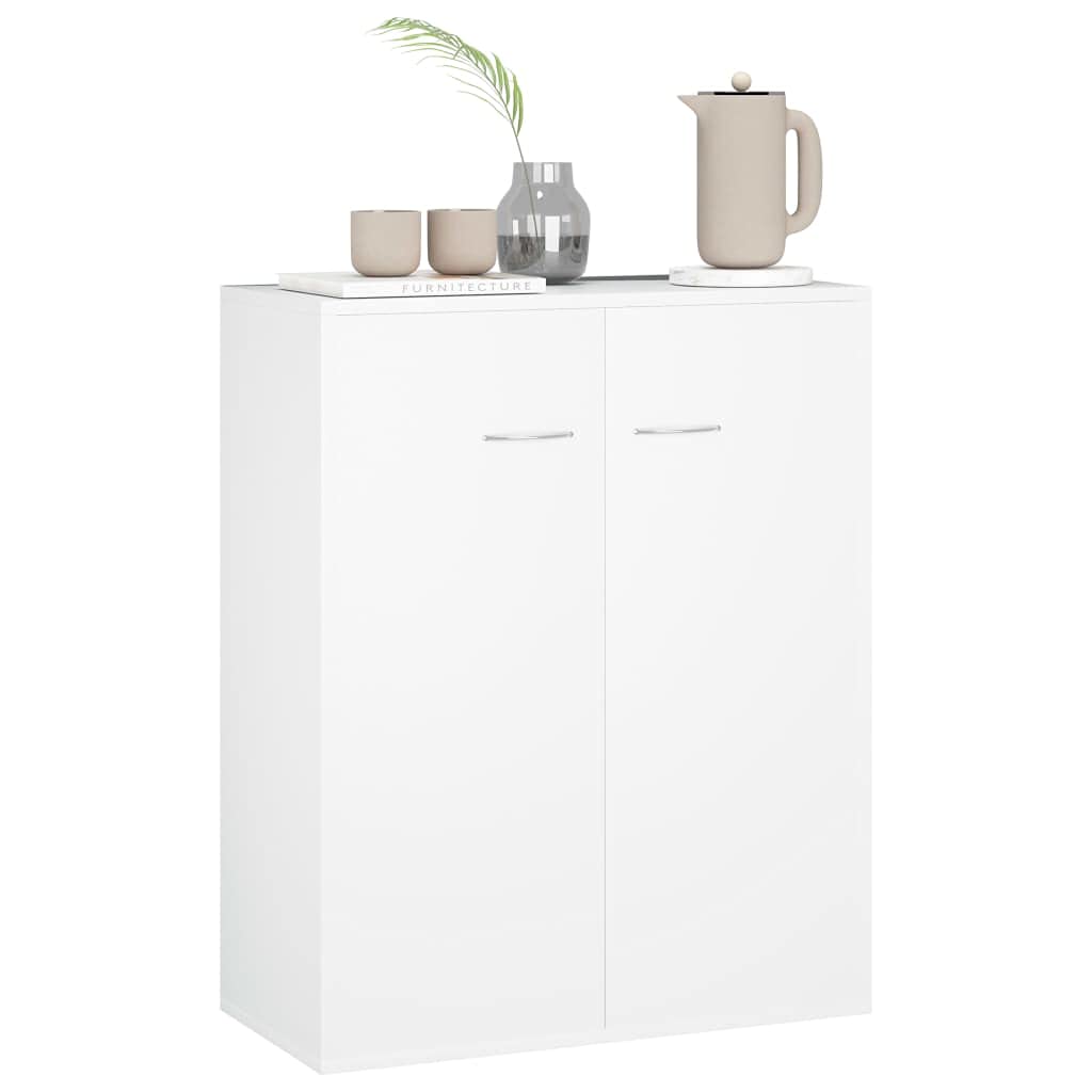 Makastle Buffet Sideboard Cabinet with Storage, Side Cabinet with 2 Doors, Modern Storage Cabinet for Kitchen, Living Room, White 60x30x75 cm Engineered Wood