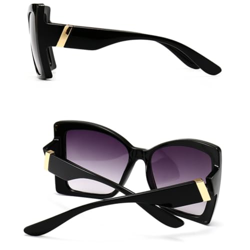 Lunettes de soleil œil de chat de luxe à monture large chic - 4