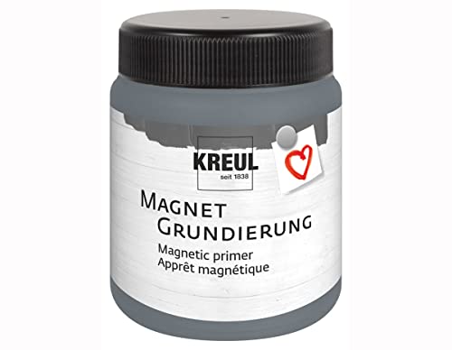 KREUL 76155 - Imprimación magnética Bote de 250 ml para aprox. 0,5 m² Imprimación acrílica para crear superficies adherentes para imanes Pintura en pasta cremosa a base de agua