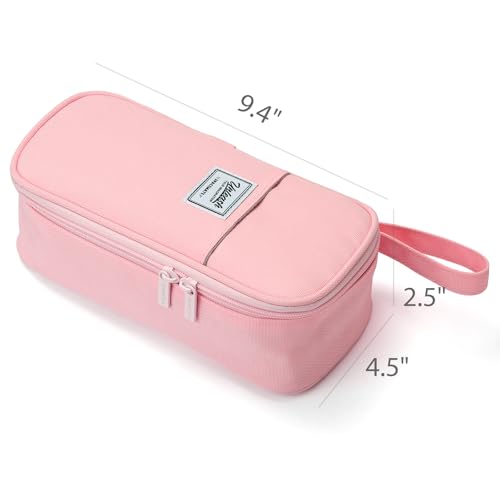 Image of SPACEMATE Pencil Case Pouch Box Bag School Supplies Girls Boys Kids, Cute Preppy Stuff Large Big Capacity Aesthetic Pen Organizer, Back to College Stationary, Pink, Classic Stlye, 1800ml