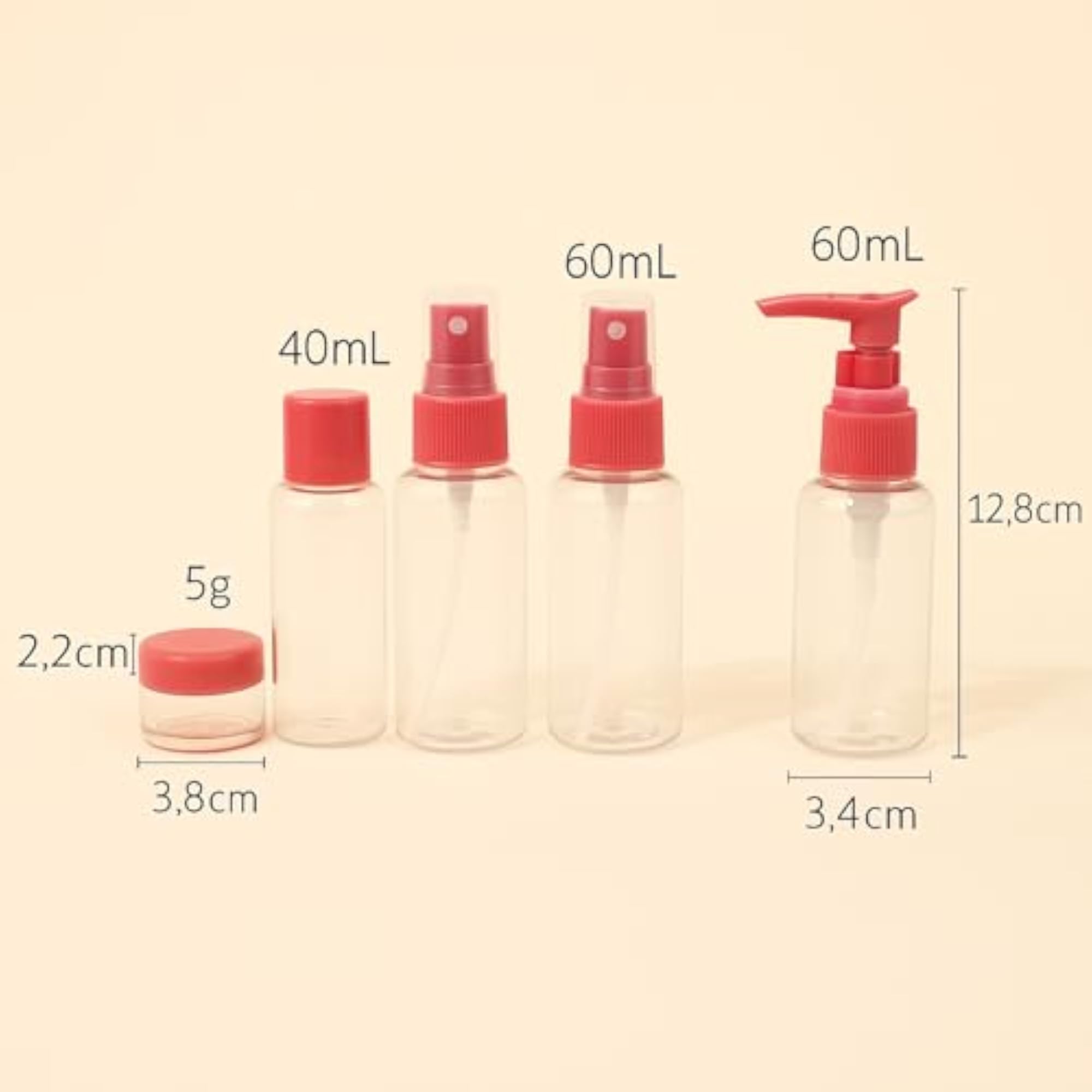 Travel Size Bottles Set, Clear Plastic Containers