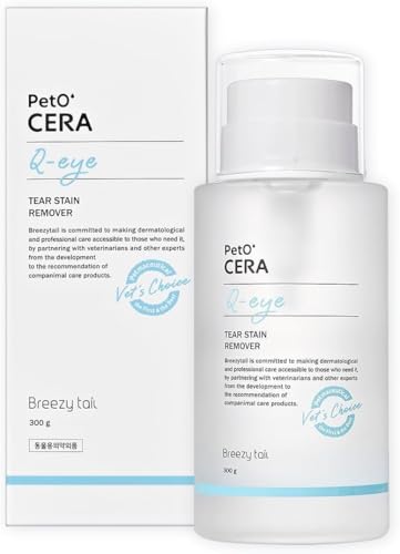 Image of PetO'Cera Q-Eye, Eye Stain Remover for Dogs and Cats, Removes Tear Stains, Discharge, Soothes, Neutralizes Odors, Vet Approved, Korean Pet Skin Care (10.1 fl oz, 300ml)