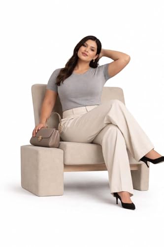 Image of KOTTY Plus Size Women's High Waist Comfortable Straight Fit Formal Pants