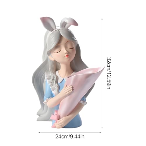 Vase à fleurs pour fille en résine sculpture moderne table - 5