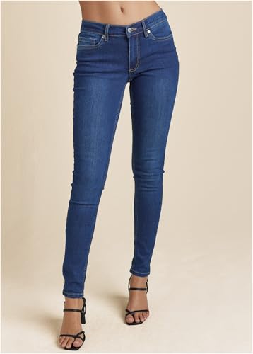 VENUS Womens Heidi Skinny Jeans - 10L, Dark Wash2
