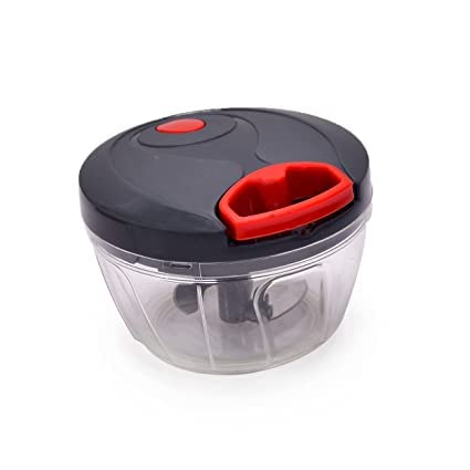 Vegetable Chopper for Kitchen,Cutter with 3 SS Blades for Chopping Cut, Vegetables and Fruits (Grey 450-ML)