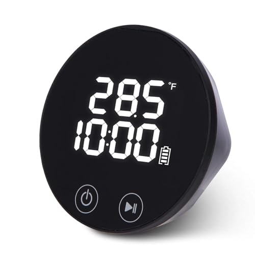 Ice Bath Water Thermometer and Timer LED Large Backlit Cold Plunge Thermometer IPX68 Waterproof Floating USB & Solar Charging for Hot Tub & Ice Bath Tubs Included USB Cable Included